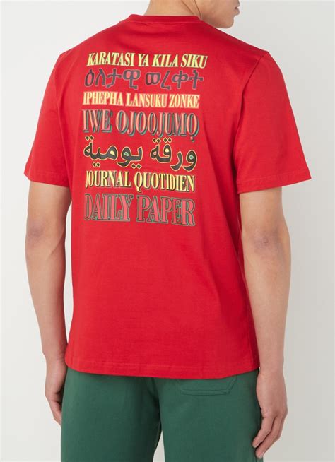 daily paper remulti  shirt met logo en backprint rood de bijenkorf