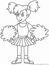 Coloring Pages Cheerleading Uniform Sports Cheerleaders Print Cheerleader Cheer School Printable Color Basketball Kids Stunts Colouring Football Book 19 Boyama sketch template