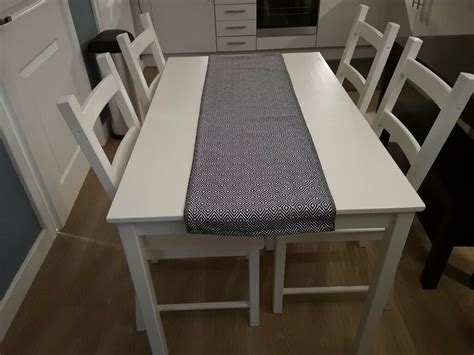 beautiful   white painted dining table  chairs  london