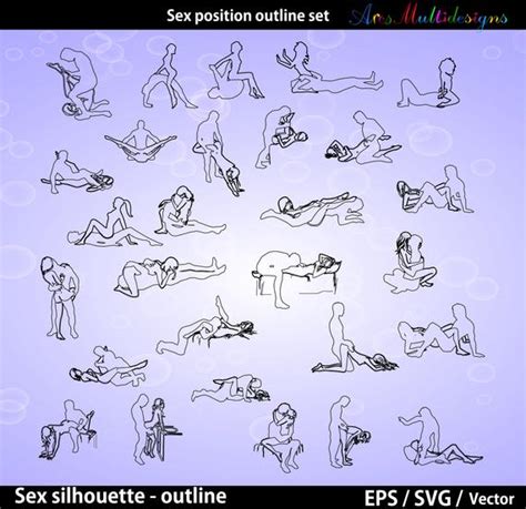 Sex Silhouette Outline Vector Sex Position Line Art