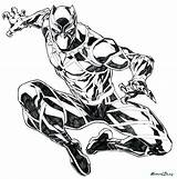 Panther Coloring Pages Marvel Getcolorings Color Traile sketch template