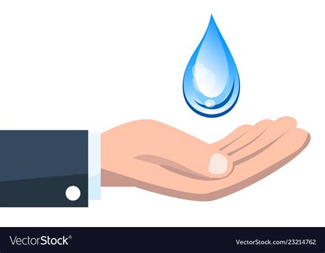save water concept  hand holding water drop vector image