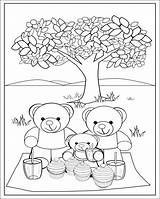 Picnic Teddy Bear Colouring Coloring Bears Kids Colour Printable Print Pages Fun Color Sheets Tsgos Adult Choose Board sketch template