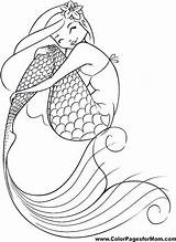 Mermaid Sitting Rock Coloring Getdrawings Drawing sketch template