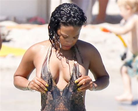 christina milian swimsuit nipple slip in ibiza celebrity