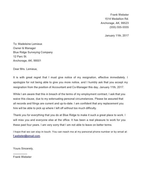 wonderful tips  resignation letter template  notice