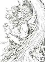 Coloring Pages Angel Printable Adults Realistic Lucy Saint Hard Pant Adult Coloriage Wings Colouring Drawing Deviantart Grown Ups Color Female sketch template