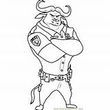 Coloring Pages Bogo Chief Zootopia Lionheart Mayor Coloringpages101 Kids sketch template