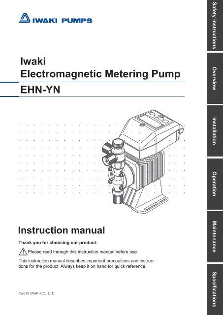 iwaki metering pump manual
