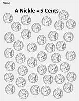 Nickel Coins Coin Sheet Worksheets Counting Money Color Cents Worksheet Nickels First Cut Two Part Kindergarten Nickles Print Worksheeto sketch template