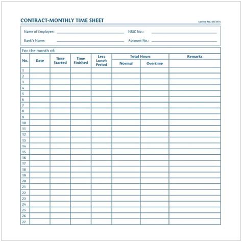 monthly timesheet template    images timesheet template