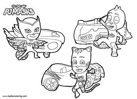 catboy coloring pages pj masks  vehicles  printable coloring