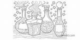 Potion Colouring Magic Bottles Mindfulness Ks2 Rgb sketch template