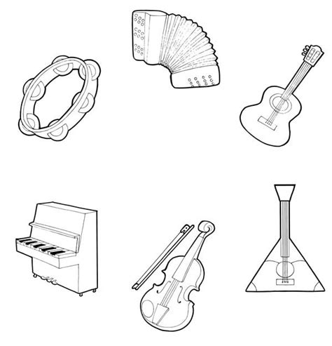 kbrguru  printable musical instruments coloring pages