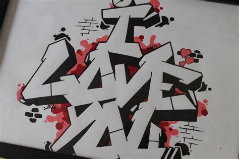 graffiti letters  love  print  glossy cardboard  etsy
