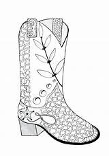 Boots Cowgirl Cowboy Boot Coloring Drawing Color Pages Paintingvalley Getcolorings Getdrawings sketch template