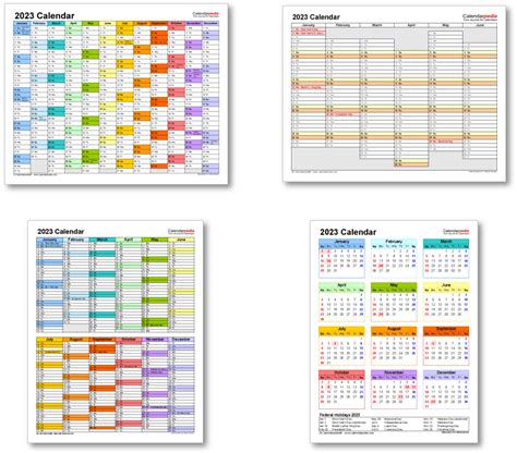 2023 calendar pdf word excel 2023 calendar free printable excel
