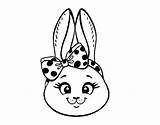 Bunny Girl Face Coloring Coloringcrew sketch template