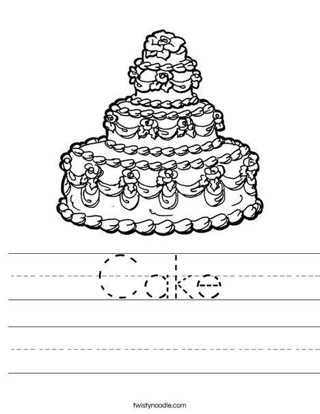 cake worksheet coloring pages kids prints worksheets