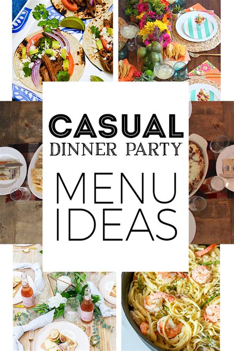 menu ideas   casual dinner party love  day