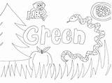 Green Colour Things sketch template