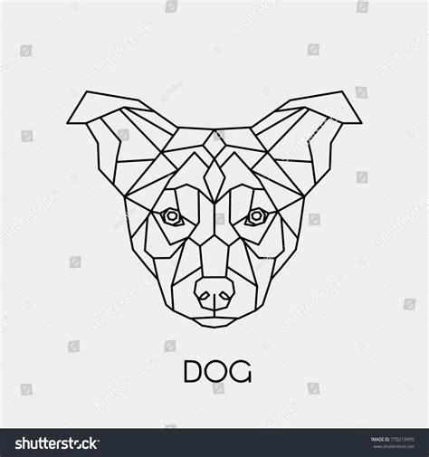 vector abstract polygonal head dog linear geometric symbol  years
