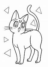 Sailor Moon Coloring Cat Pages Luna Choose Board Colouring sketch template