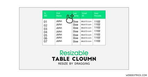 resizable table columns  drag   feature drag  resize