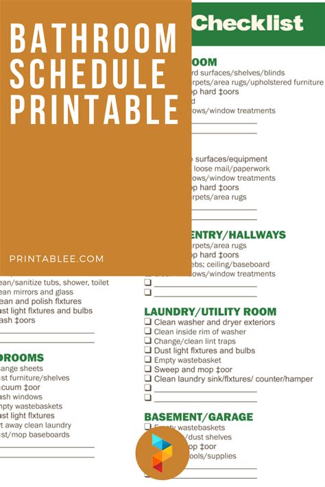 bathroom schedule printable     printablee