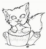 Coloring Cupcake Cat Give If Pages Popular Kittens sketch template