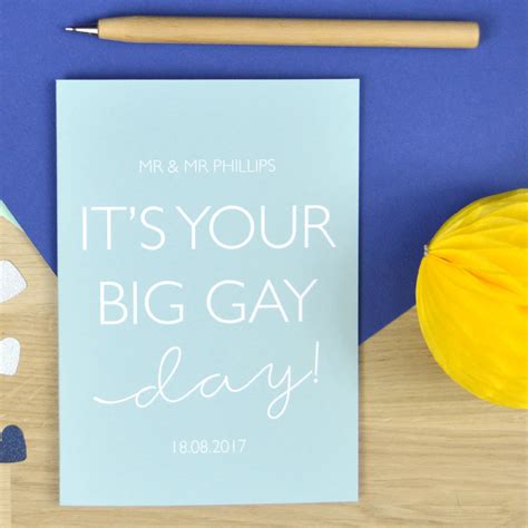 big gay day card for lesbian or gay couple by pink and turquoise