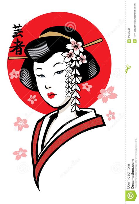 geisha stock vector illustration of poster clothing
