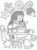 Coloring Pages Christmas Baking Jan Brett Hedgie Color Cookies Treats Print Kids Books Printable Colouring Animal Janbrett Hedgehog Engelbreit Mary sketch template