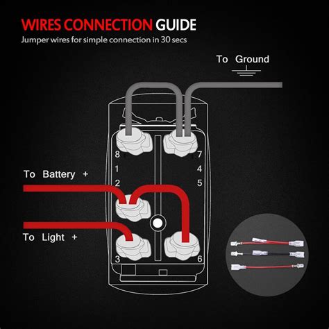 wire  pin lighted rocker switch nilight    combo offroad led light bar