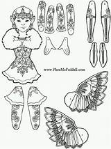 Paper Pages Dolls Fairy Pheemcfaddell Color Crafts Puppet Coloring Phee Mcfaddell Snowflake Puppets Printable Fairies Pattern Artist Articulated Doll Animals sketch template