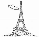 Coloring French Eiffel Tower sketch template