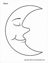 Moon Printable Coloring Face Templates Pages Template Stars Printables Board Firstpalette Stencil Choose Crafts sketch template