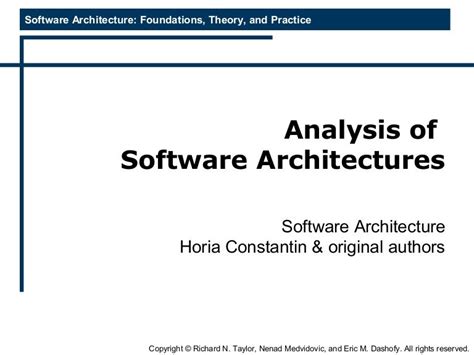 analysis  software architectures