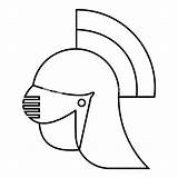 Helmet Medieval Outline Icon Vector Style Illustration Vectorified Preview sketch template