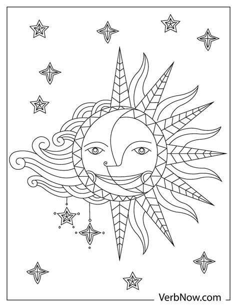 sun  moon coloring pages book   printable