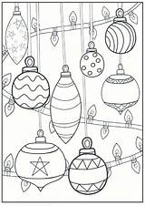 Baubles Colouring Bauble Lights sketch template