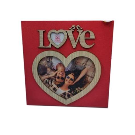 red plastic love photo frame for t size 6 x 6 inch rs 110 piece