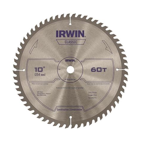 Irwin Classic 10 In 60 Tooth Carbide Miter Table Saw Blade In The