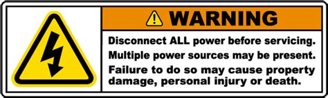 multiple power sources label