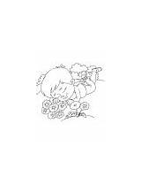 Cornflower Coloring Birdy Beside Sleeping sketch template