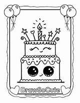 Cute Draw Coloring So Pages Cake Birthday Drawsocute Drawings Drawing Kids Printable Disney Print Videos Crafts Para Colorear Books Coloriage sketch template