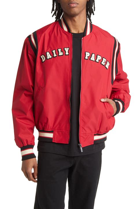 daily paper peregria bomber jacket  red  men lyst