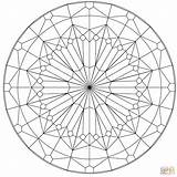 Stained Glass Coloring Pages Mosaic Mandala Supercoloring Simple Printable Pattern Popular sketch template