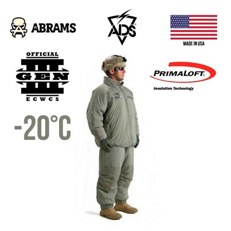 gen iii level  ecwcs primaloft winter jacket  pants kit