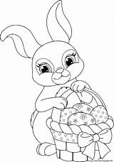 Rabbit Easter Coloring Pages Basket Eggs Printable Bunny Da Info Colorare Print Colouring Kids sketch template